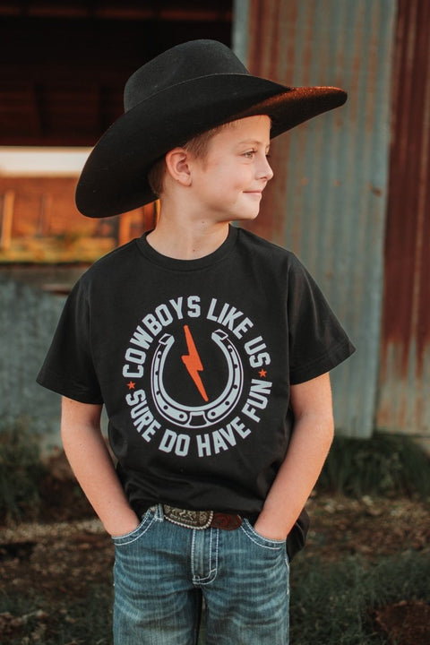 Cowboys Like Us Sure Do Have Fun | Kid's T-Shirt | Ruby’s Rubbish® - Ruby's Rubbish Wholesale