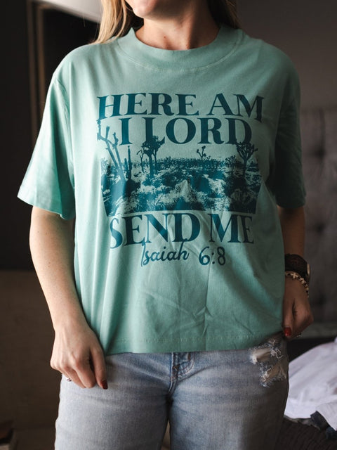 Here Am I Lord | Boxy T-Shirt | Ruby’s Rubbish® - Ruby's Rubbish Wholesale