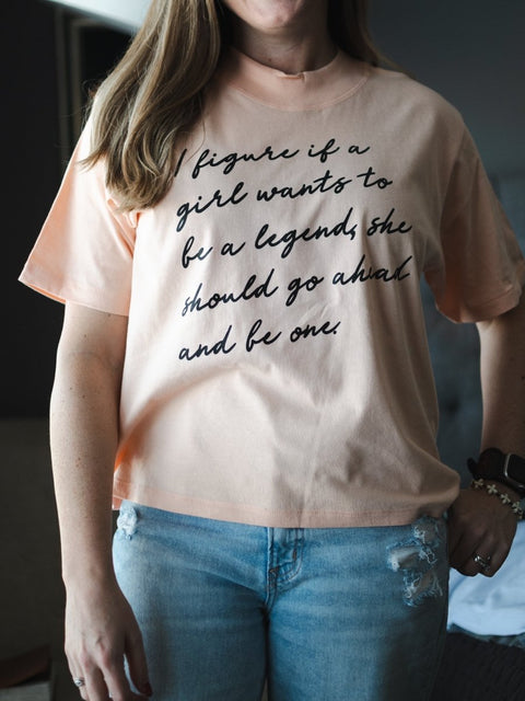 I Figure If a Girl Wants to Be a Legend | Boxy T-Shirt | Ruby’s Rubbish® - Ruby's Rubbish Wholesale