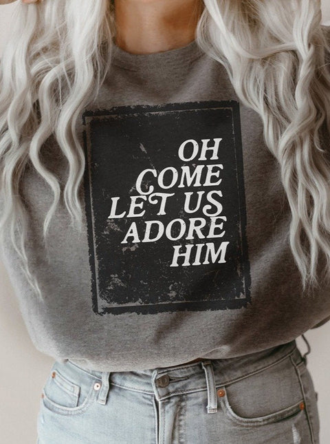 Oh Come Let Us Adore Him | Seasonal Sweatshirt | Ruby’s Rubbish® - Ruby's Rubbish Wholesale