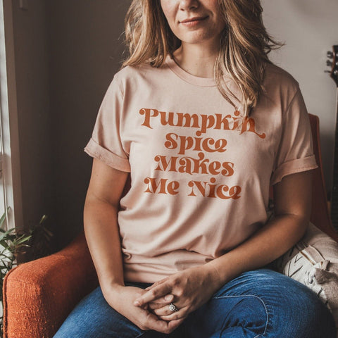 Pumpkin Spice Makes Me Nice | Seasonal T-Shirt | Ruby’s Rubbish® - Ruby's Rubbish Wholesale