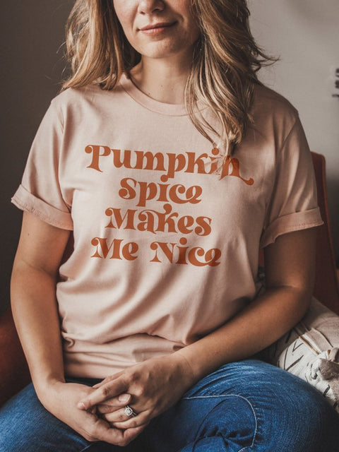 Pumpkin Spice Makes Me Nice | Seasonal T-Shirt | Ruby’s Rubbish® - Ruby's Rubbish Wholesale