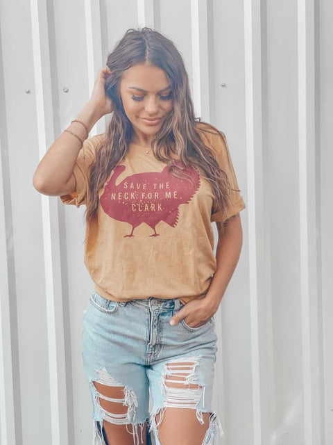 Save The Neck For Me Clark | Seasonal T-Shirt | Ruby’s Rubbish® - Ruby's Rubbish Wholesale
