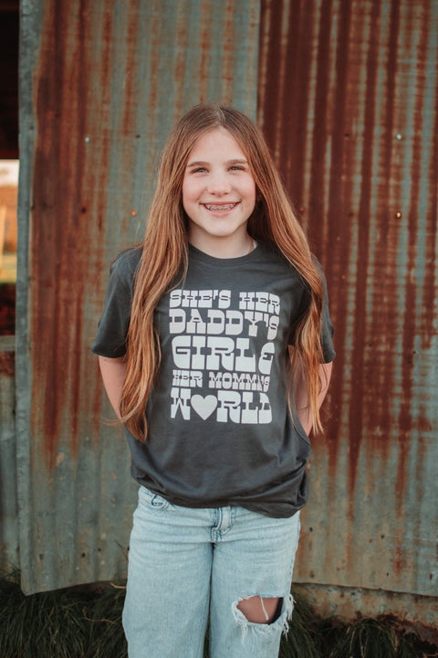 She's Her Daddy's Girl & Her Momma's World | Kid's T-Shirt | Ruby’s Rubbish® - Ruby's Rubbish Wholesale