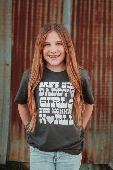 She's Her Daddy's Girl & Her Momma's World | Kid's T-Shirt | Ruby’s Rubbish® - Ruby's Rubbish Wholesale