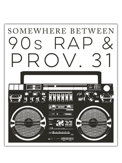 Somewhere Between 90s Rap | Design Sticker | Ruby's Rubbish - Ruby's Rubbish Wholesale