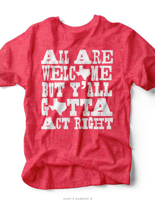 All Are Welcome | Southern Graphic T-Shirt | Ruby’s Rubbish® - Ruby's Rubbish Wholesale