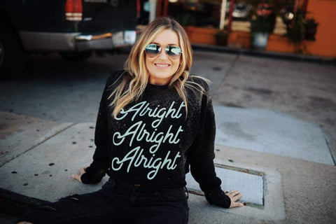 Alright Alright Alright | Women’s Crop Sweatshirt | Ruby’s Rubbish® - Ruby's Rubbish Wholesale