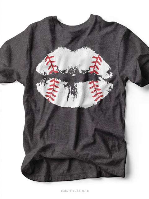 Baseball Lips | Game Day T-Shirt | Ruby’s Rubbish® - Ruby's Rubbish Wholesale