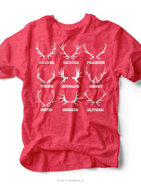 Dasher Dancer Prancer Vixen... | Seasonal T-Shirt | Ruby’s Rubbish® - Ruby's Rubbish Wholesale