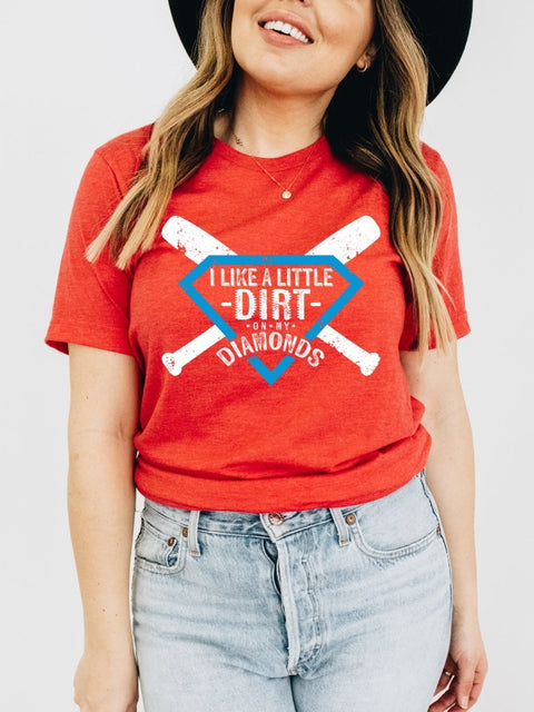 Dirt On My Diamonds | Game Day T-Shirt | Ruby’s Rubbish® - Ruby's Rubbish Wholesale