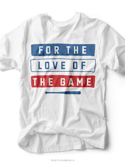 For the Love of the Game | Red & Blue Baseball T-Shirt | Ruby’s Rubbish® - Ruby's Rubbish Wholesale