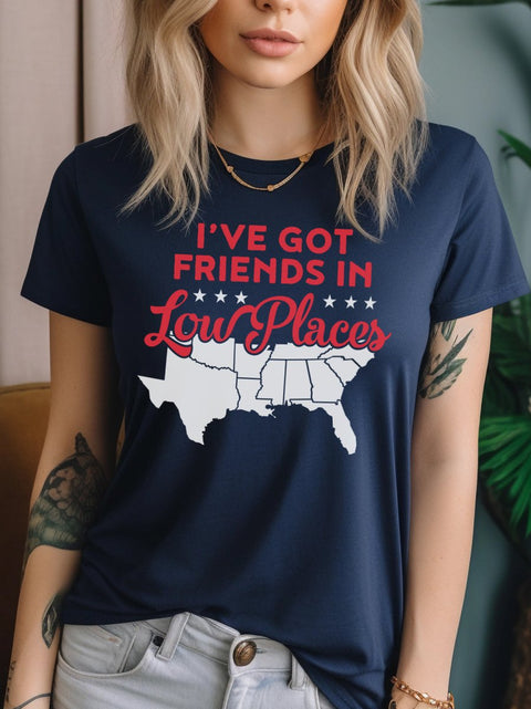 Friends in Low Places | Men's Southern T-Shirt | Ruby’s Rubbish® - Ruby's Rubbish Wholesale