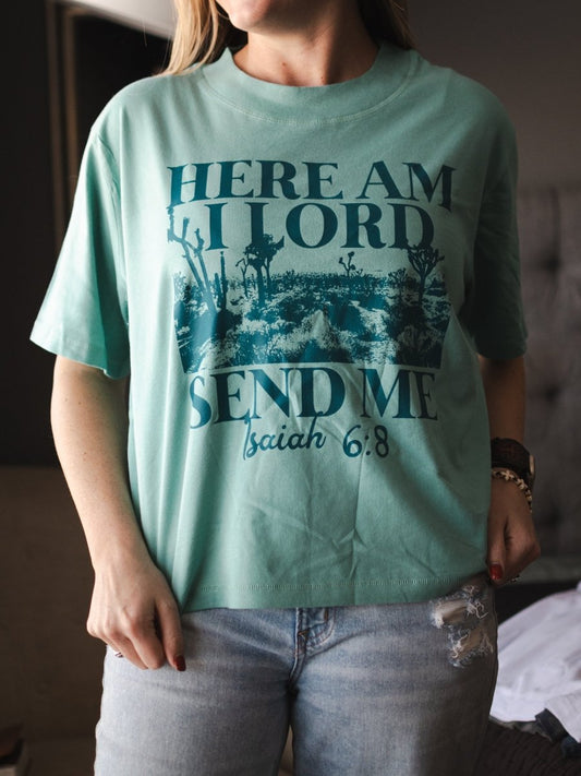 Here Am I Lord | Boxy T-Shirt | Ruby’s Rubbish® - Ruby's Rubbish Wholesale