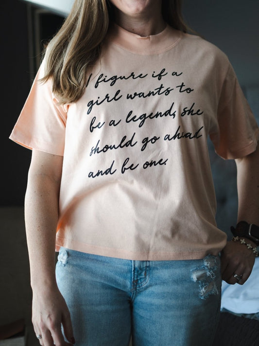 I Figure If a Girl Wants to Be a Legend | Boxy T-Shirt | Ruby’s Rubbish® - Ruby's Rubbish Wholesale