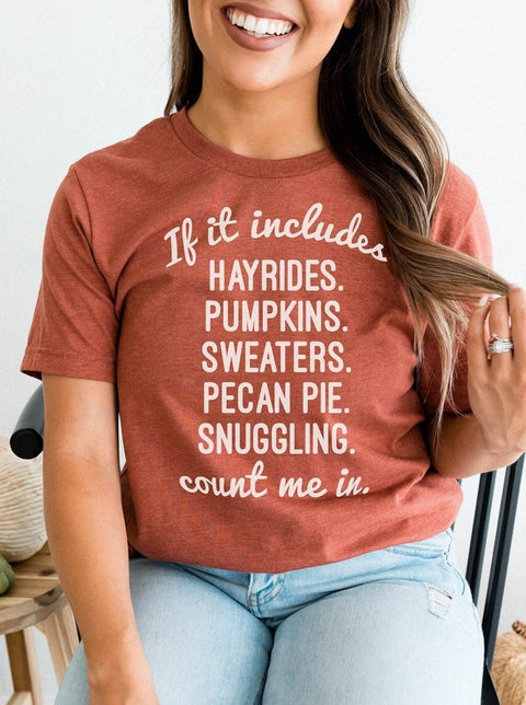 If it Includes (Fall Edition) | Seasonal T-Shirt | Ruby’s Rubbish® - Ruby's Rubbish Wholesale