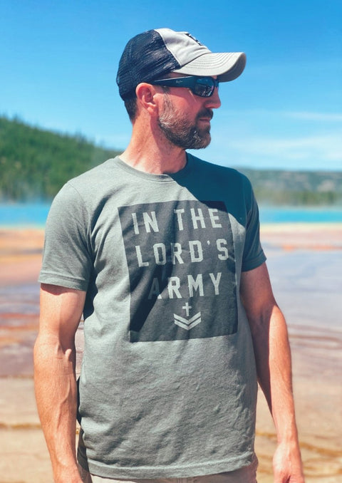 In the Lord's Army | Men's Christian T-Shirt | Ruby’s Rubbish® - Ruby's Rubbish Wholesale