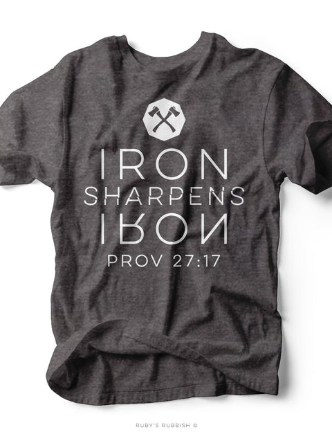 Iron Sharpens Iron | Men's Christian T-Shirt | Ruby’s Rubbish® - Ruby's Rubbish Wholesale