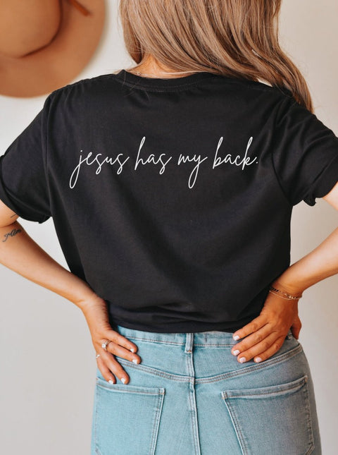 Jesus Has My Back | Christian T-Shirt | Ruby’s Rubbish® - Ruby's Rubbish Wholesale