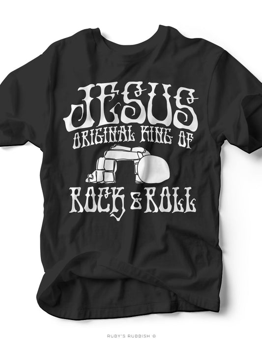 Jesus Original King of Rock & Roll | Easter T-Shirt | Ruby’s Rubbish® - Ruby's Rubbish Wholesale