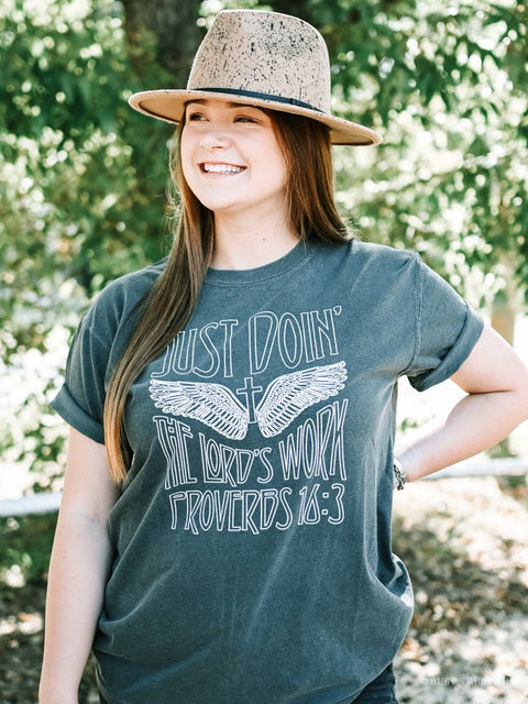 Just Doin' the Lord's Work | Christian T-Shirt | Ruby’s Rubbish® - Ruby's Rubbish Wholesale