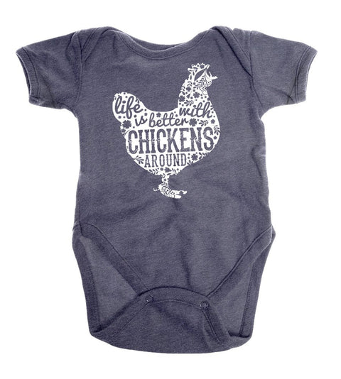 Life is Better with Chickens Around | Infant Onesie | Ruby’s Rubbish® - Ruby's Rubbish Wholesale