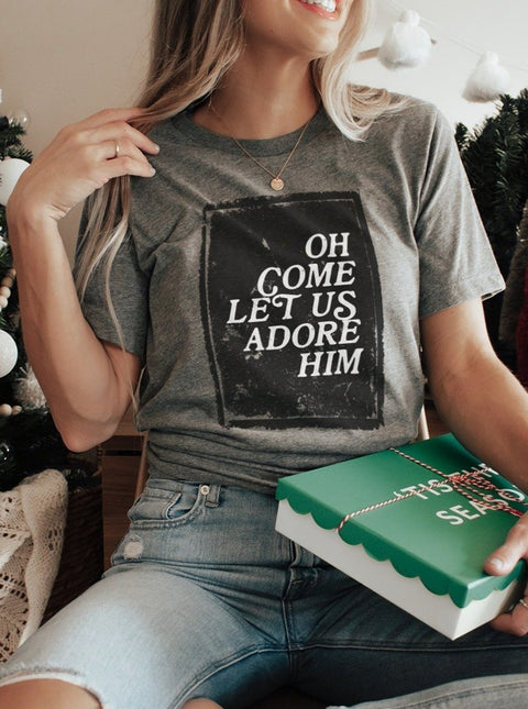 Oh Come Let Us Adore Him | Seasonal T-Shirt | Ruby’s Rubbish® - Ruby's Rubbish Wholesale