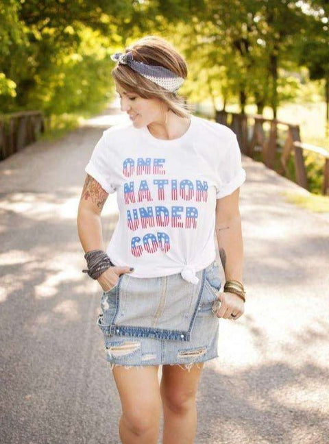 One Nation Under God | Seasonal T-Shirt | Ruby’s Rubbish® - Ruby's Rubbish Wholesale