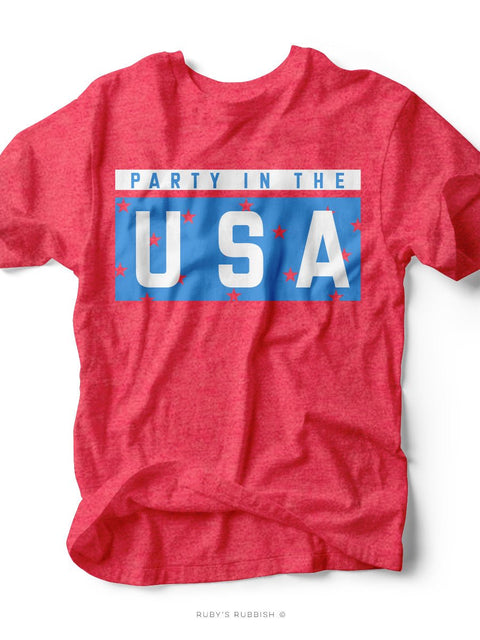 Party in the U.S.A. | Funny T-Shirt | Ruby’s Rubbish® - Ruby's Rubbish Wholesale