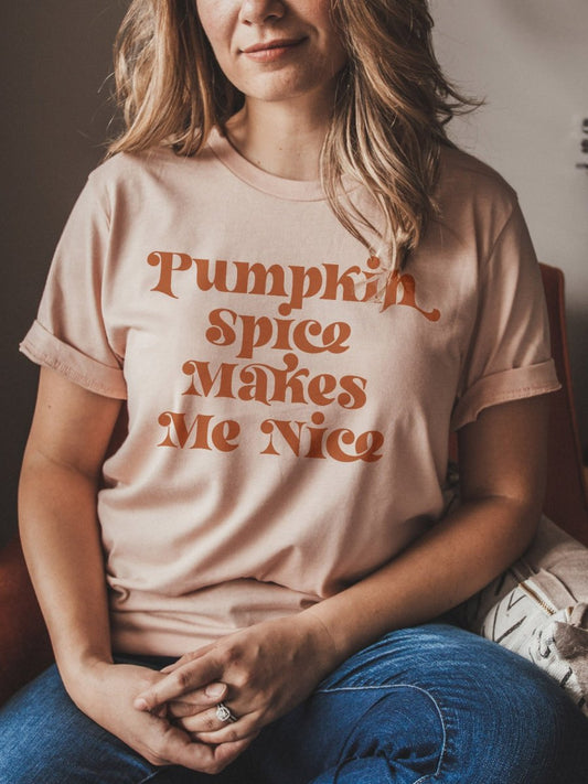 Pumpkin Spice Makes Me Nice | Seasonal T-Shirt | Ruby’s Rubbish® - Ruby's Rubbish Wholesale