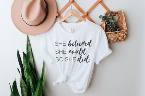 She Believed | Women’s T-Shirt | Ruby’s Rubbish® - Ruby's Rubbish Wholesale