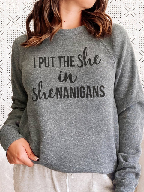 She In Shenanigans | Women's Sweatshirt | Ruby’s Rubbish® - Ruby's Rubbish Wholesale