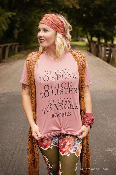 Slow to Speak, Quick to Listen, Slow to Anger | Christian T-Shirt | Ruby’s Rubbish® - Ruby's Rubbish Wholesale