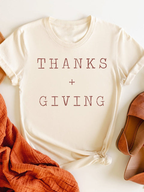 Thanks + Giving | Seasonal T-Shirt | Ruby’s Rubbish® - Ruby's Rubbish Wholesale