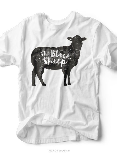 The Black Sheep | Men's Funny T-Shirt | Ruby’s Rubbish® - Ruby's Rubbish Wholesale