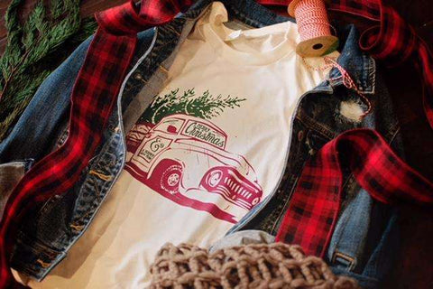 Vintage Christmas Truck | Seasonal T-Shirt | Ruby’s Rubbish® - Ruby's Rubbish Wholesale