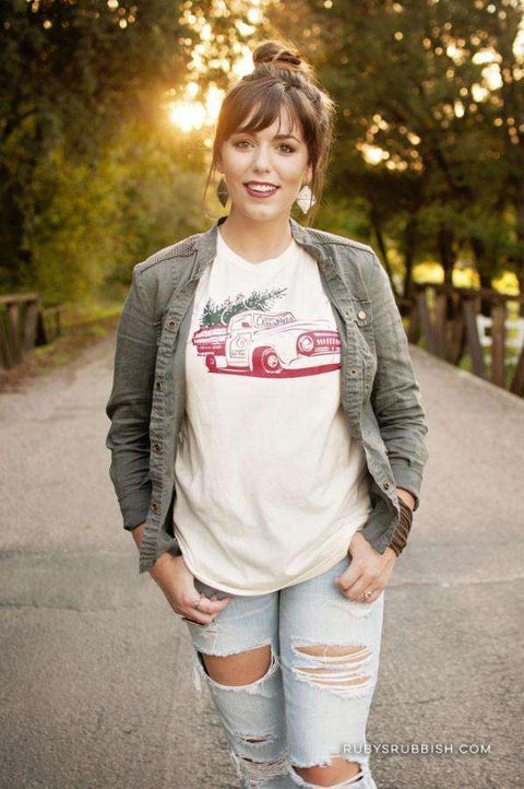 Vintage Christmas Truck | Seasonal T-Shirt | Ruby’s Rubbish® - Ruby's Rubbish Wholesale