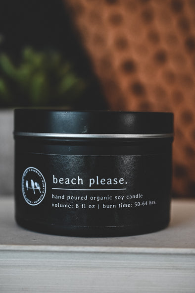 Beach Please | Matte Black Candle | Ruby's Rubbish
