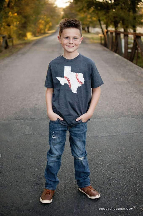 Texas Baseball | Kid's T-Shirt | Ruby’s Rubbish® - Ruby's Rubbish Wholesale